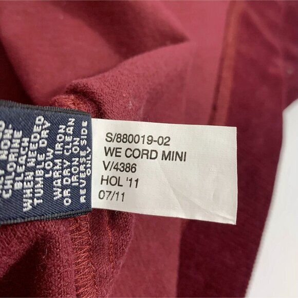 BANANA REPUBLIC Burgundy Corduroy Velvet Straight Pencil Skirt Buttons Size 0 - Picture 5 of 6